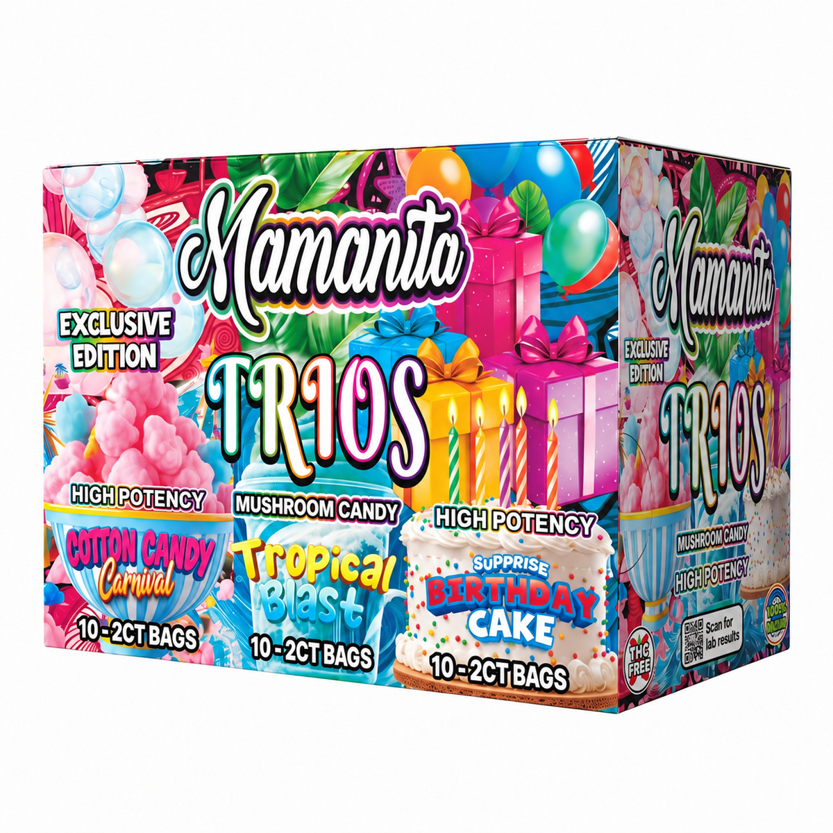 Trio 30ct Party Pack Tropical Blast/Cotton Candy/Birthday Cake